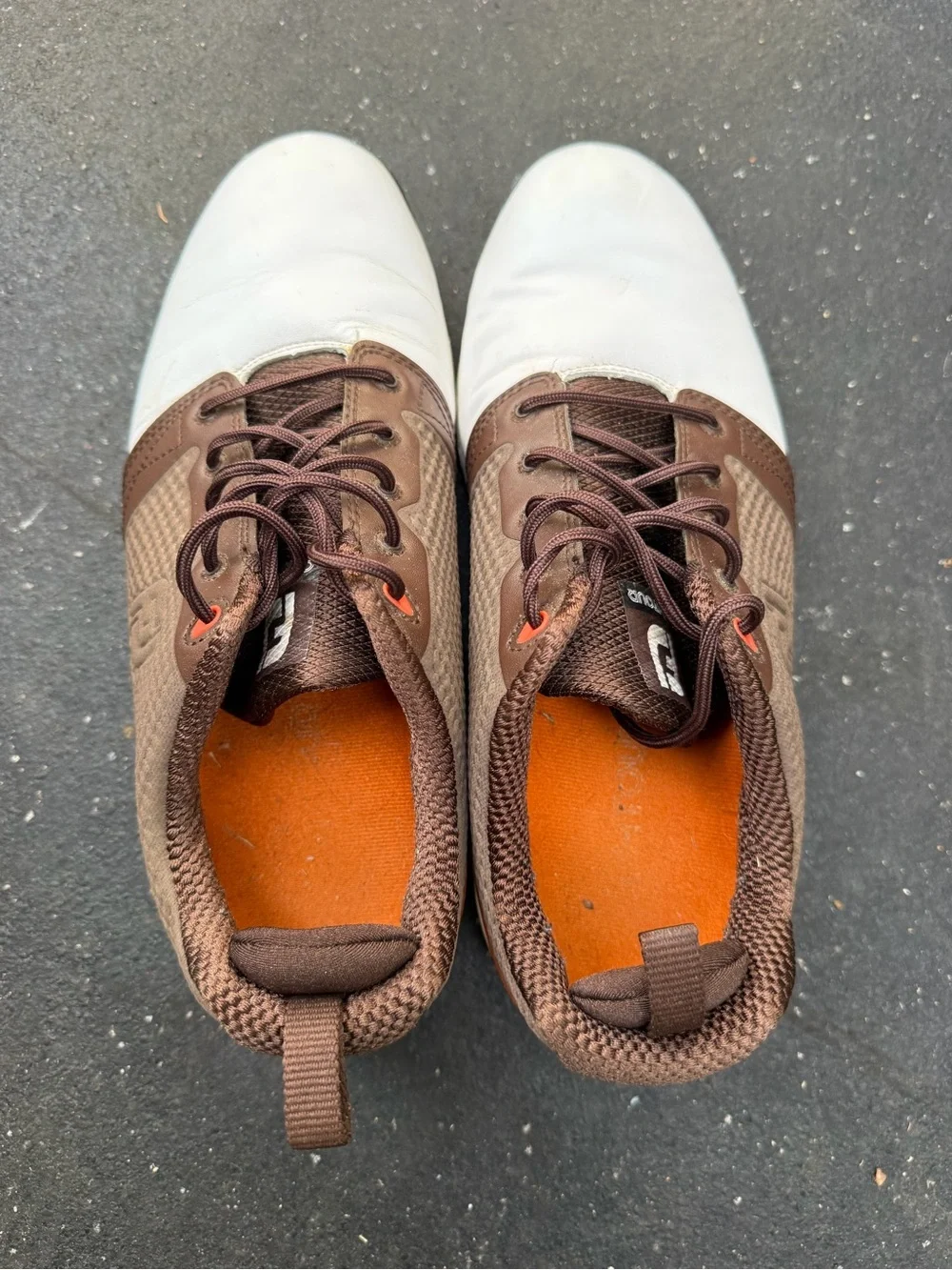 FootJoy Brown and White Men's Athletic Golf Shoes